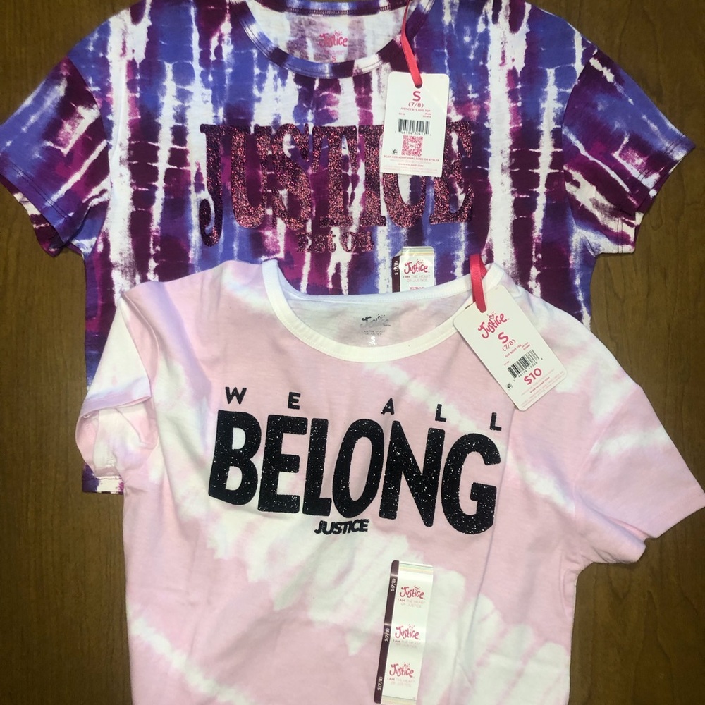 Justice girls tee shirts, set of two